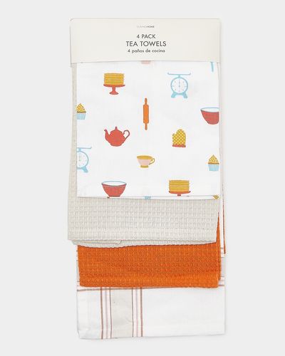 Printed Tea Towels - Pack Of 4